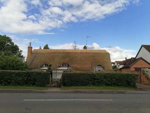 Thatched roof house in progress