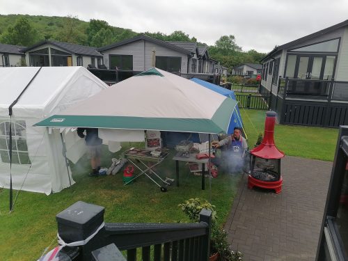 Tent and barbecue