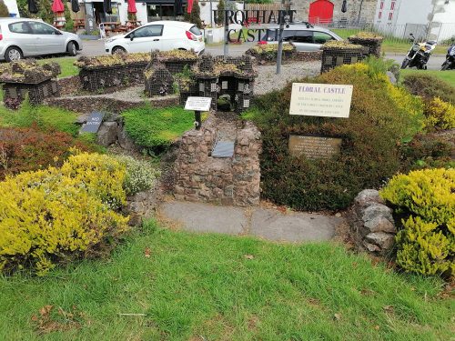 Urquhart castle made of flowers