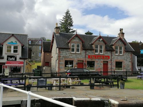 Next to the locks in one side