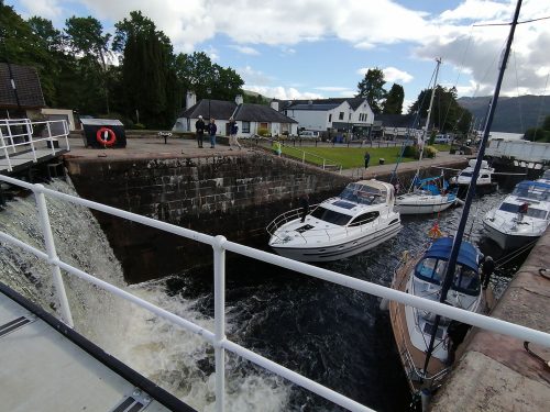 Boats waiting while water is filling up