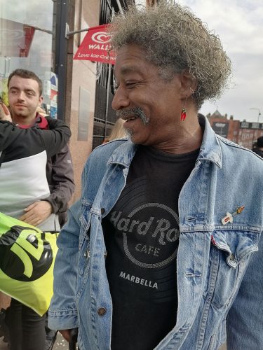 Danny with the t-shirt he bought in Marbella
