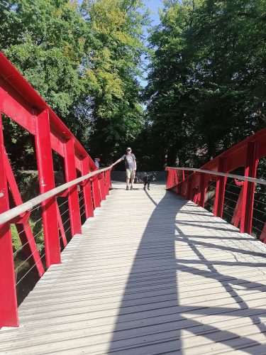 Crossing the bridge