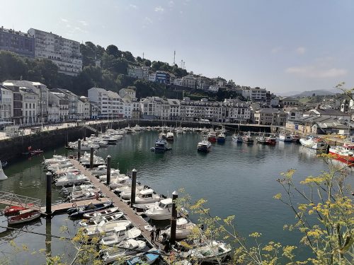 View of the harbour and town