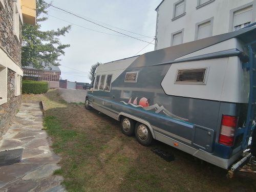 Our motorhome inside the property