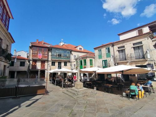 Typical square with bars and restaurants