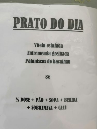 Menu por 8 euros