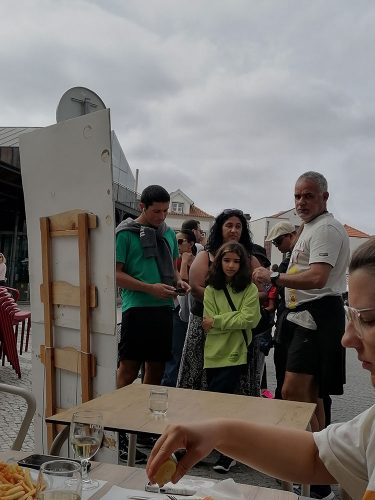 People queuing for a table
