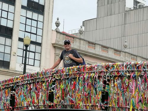 Bridge with lover's ribbons