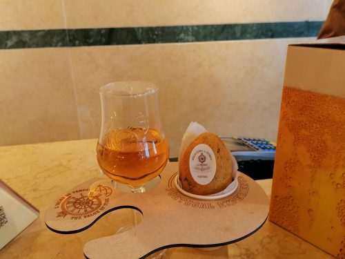 You eat it with Porto sherry