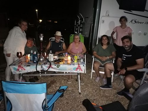 Having drinks with our neighbours