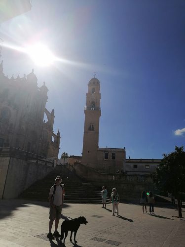 Llegando a la catedral