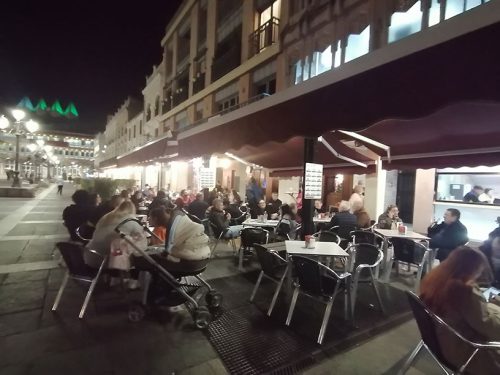 Bars and restaurants in the square