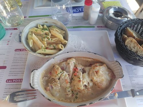 Chicken with ham and cheese with a gorgonzola sauce