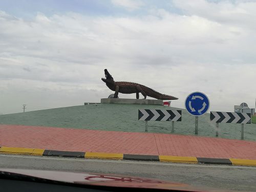 At the entrance of the town