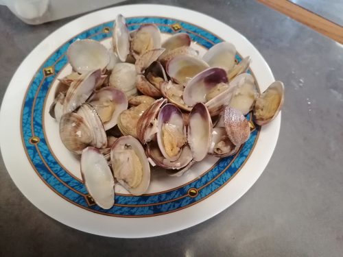 Delicious cooked clams