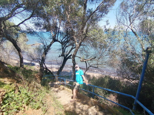Bajando a la playa