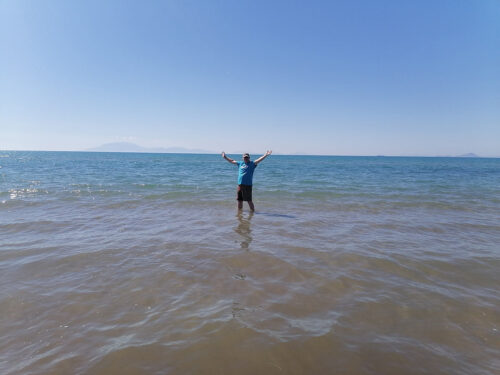 Ben testing the water