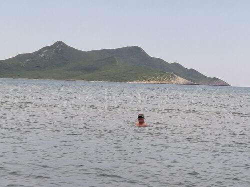 Ben swimming