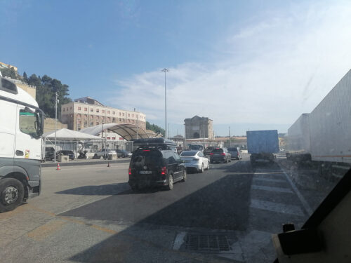 Saliendo del ferry en Ancona