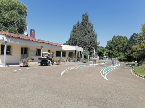 Campsite entrance and reception