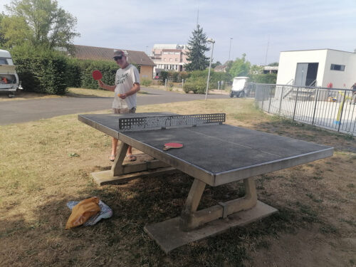 Playing ping pong