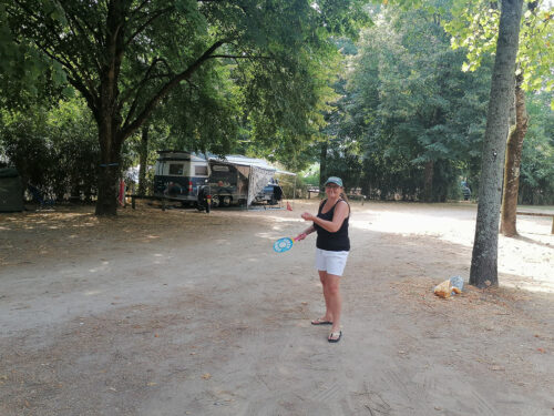 Playing paddleball